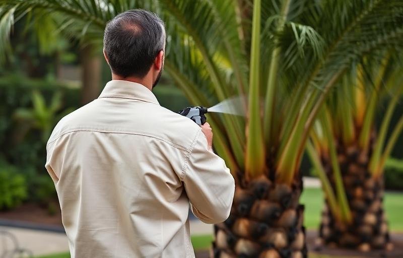 معالجة التربة حول الأشجار للوقاية من النمل الأبيض