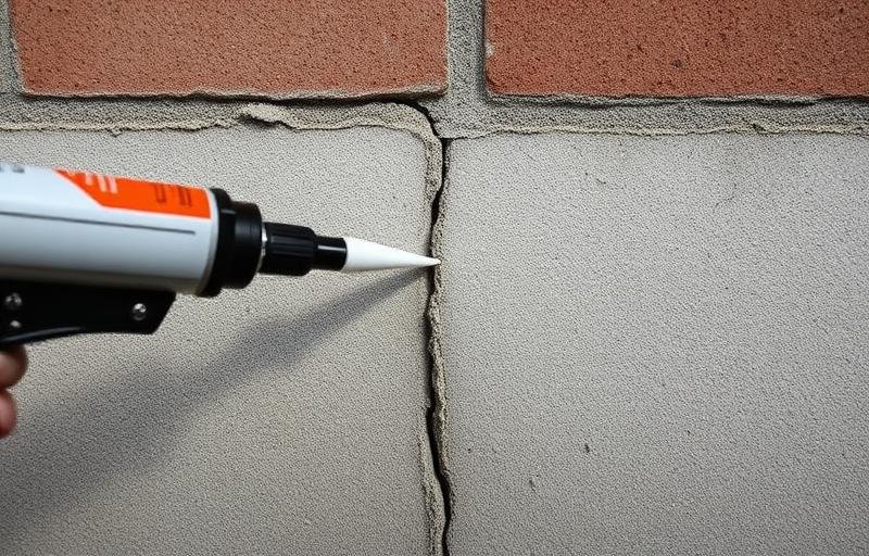 سد الشقوق والفجوات في الأساسات بمادة السيليكون كإجراء وقائي ضد النمل الأبيض