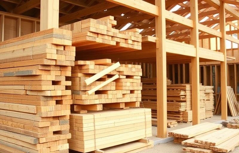 أخشاب معالجة ومضغوطة مقاومة للنمل الأبيض في موقع بناء