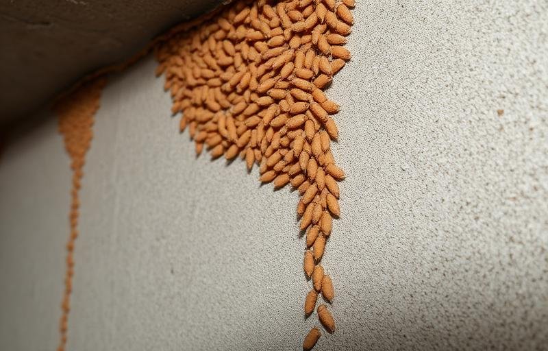 أنفاق طينية للنمل الأبيض على أساسات منزل في مكة المكرمة