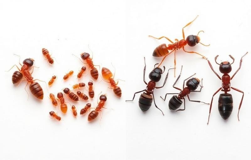 مقارنة بصرية بين النمل الأبيض والنمل العادي