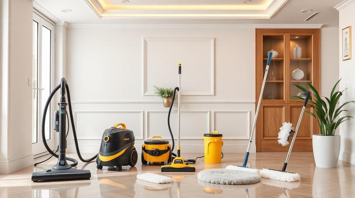 معدات تنظيف الفلل الاحترافية - مكنسة صناعية وجلاية أرضيات