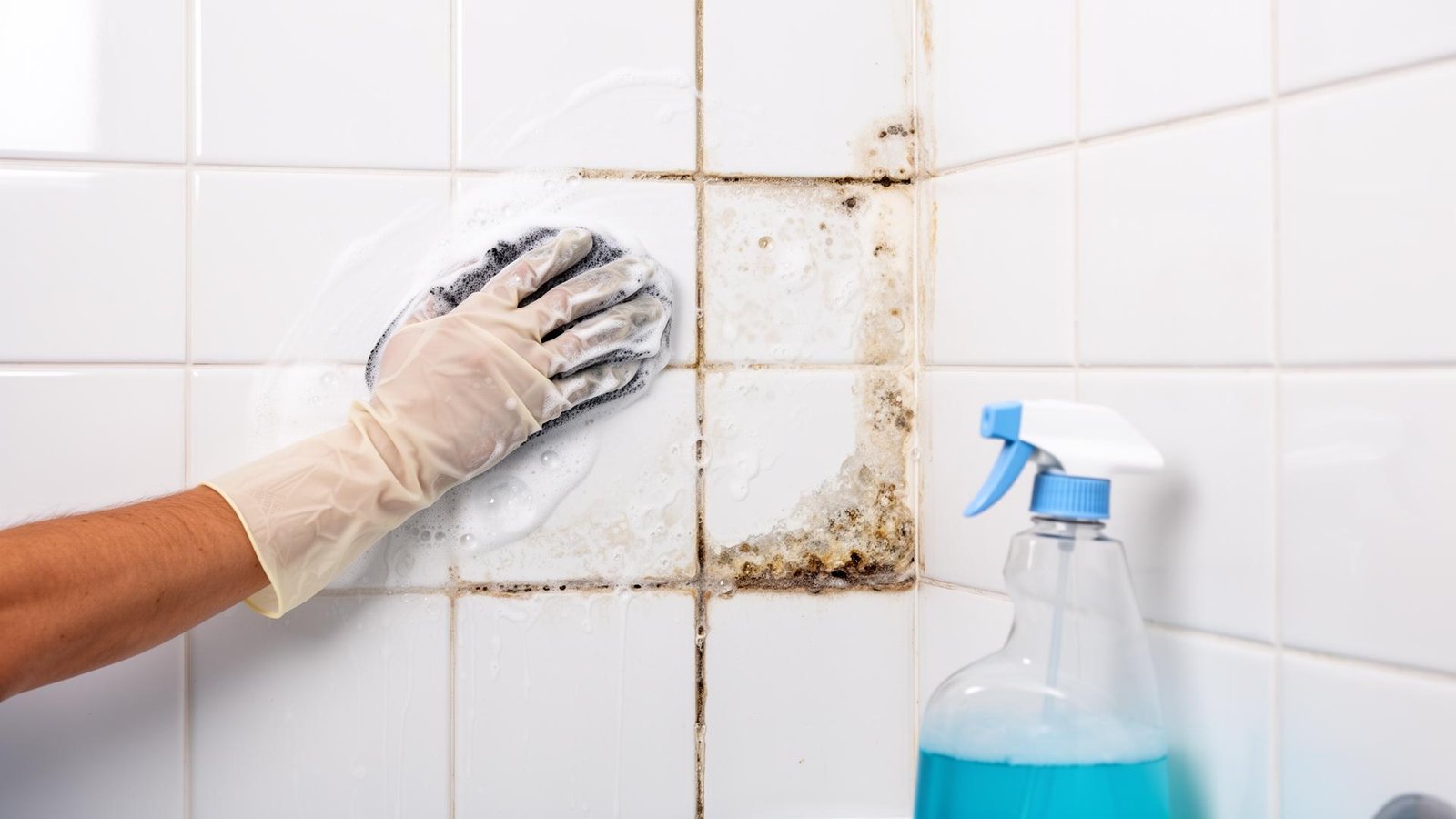 تنظيف بلاط الحمام وجدران السيراميك من الترسبات الجيرية والعفن