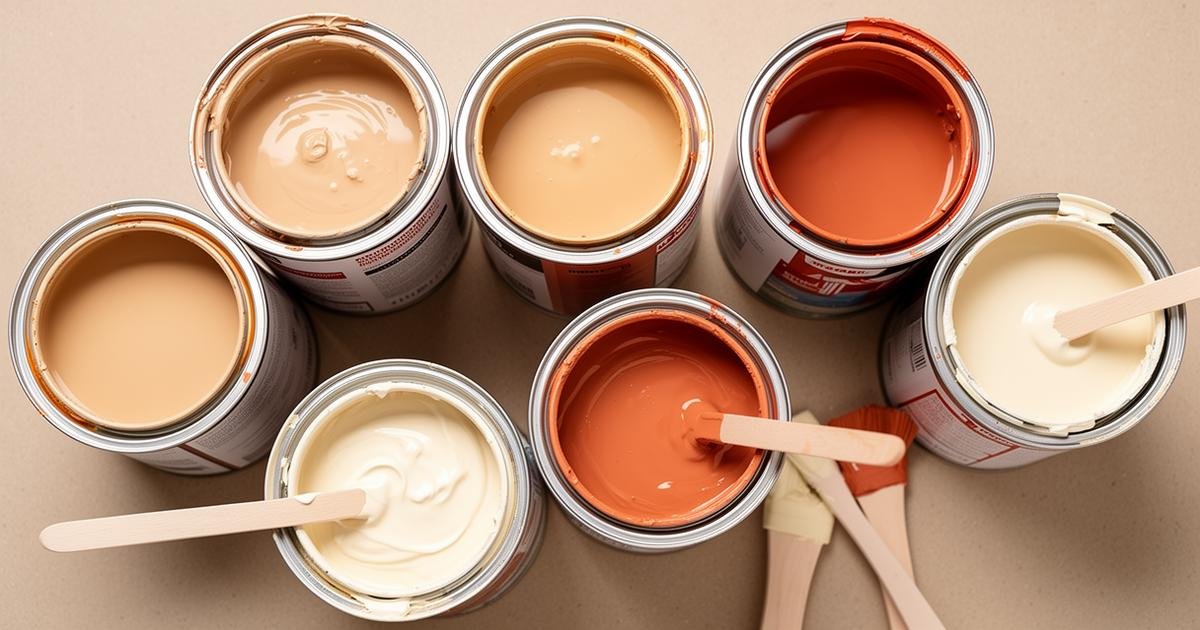 علب دهان مائي أكريليك بألوان صحراوية دافئة - بيج وكريمي وتيراكوتا