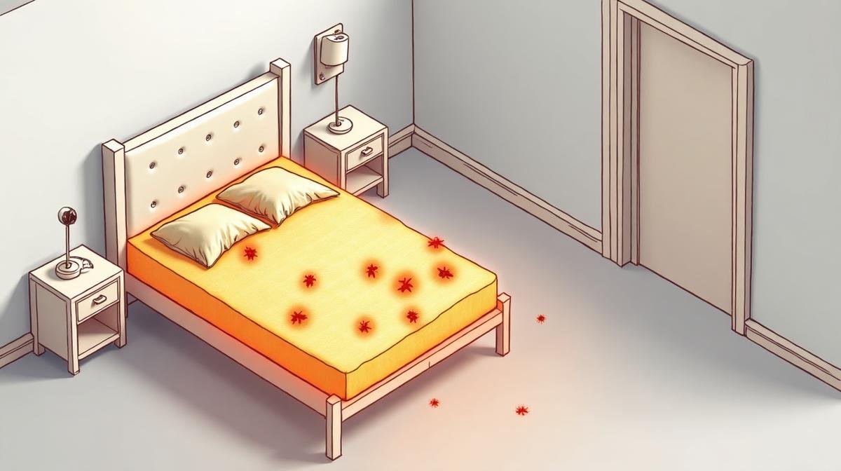 أماكن اختباء بق الفراش في غرفة النوم