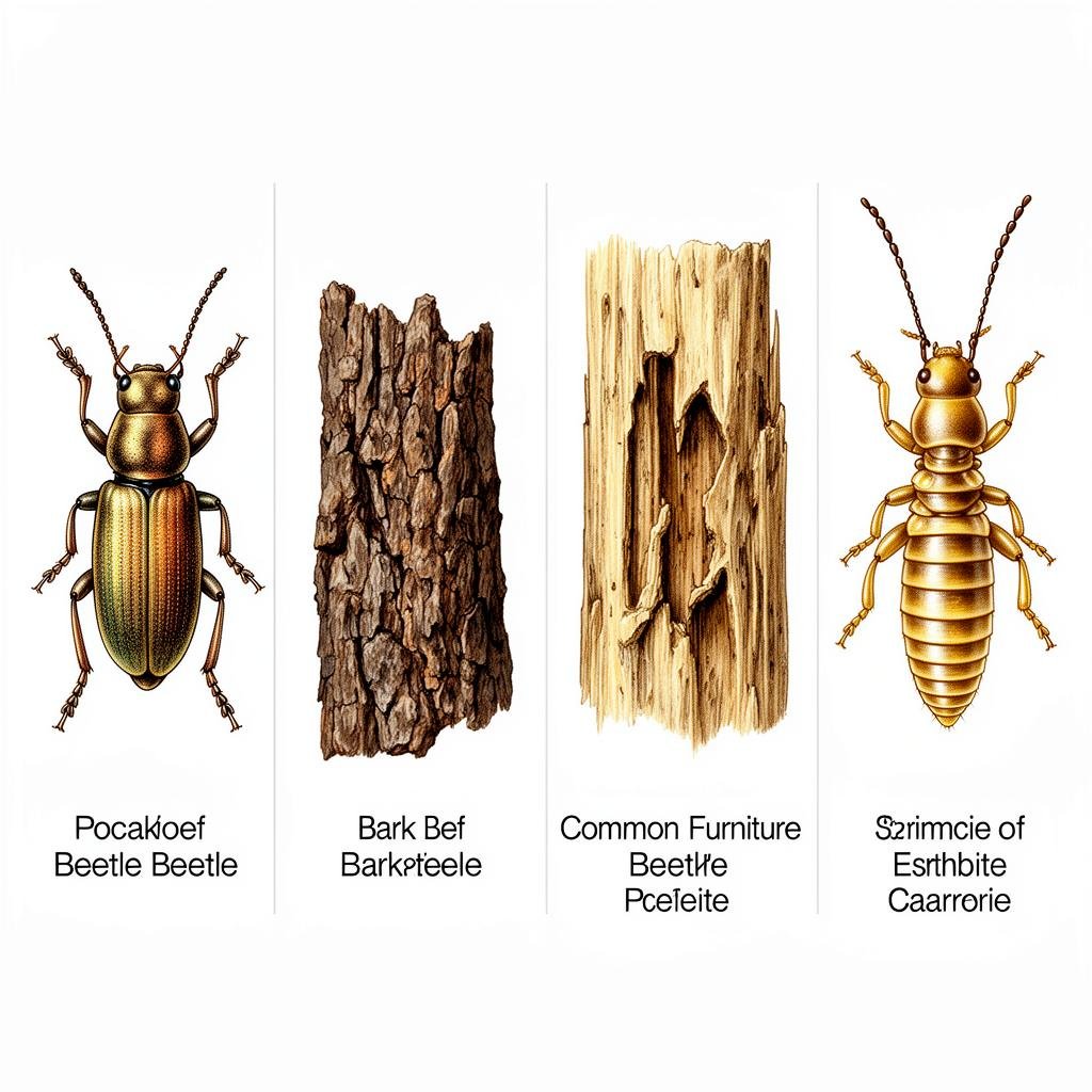 أنواع سوس الخشب المختلفة - خنافس المسحوق وخنافس اللحاء والنمل الأبيض