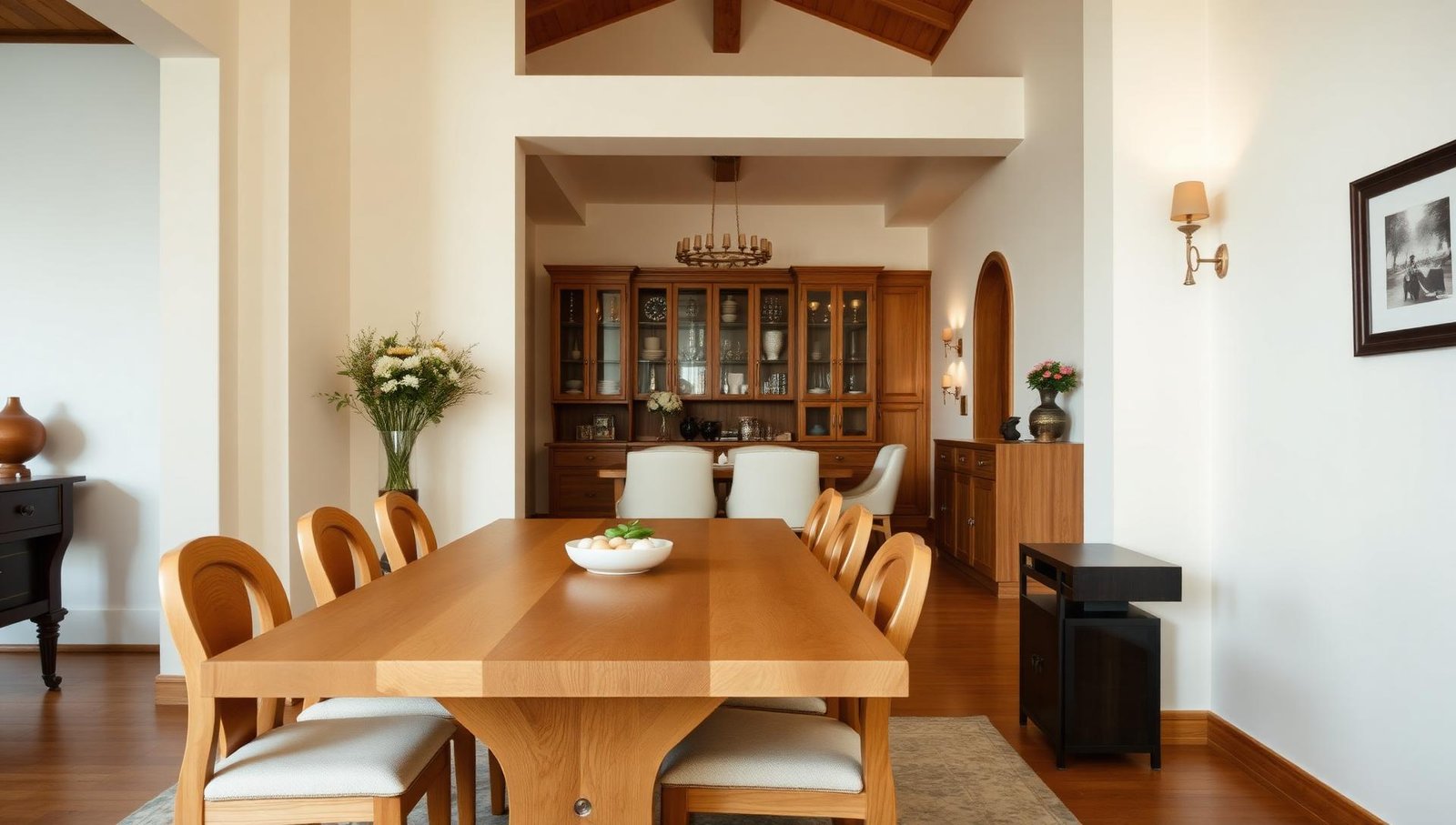 أثاث منزلي فاخر مصنوع من خشب طبيعي - طاولة وكراسي