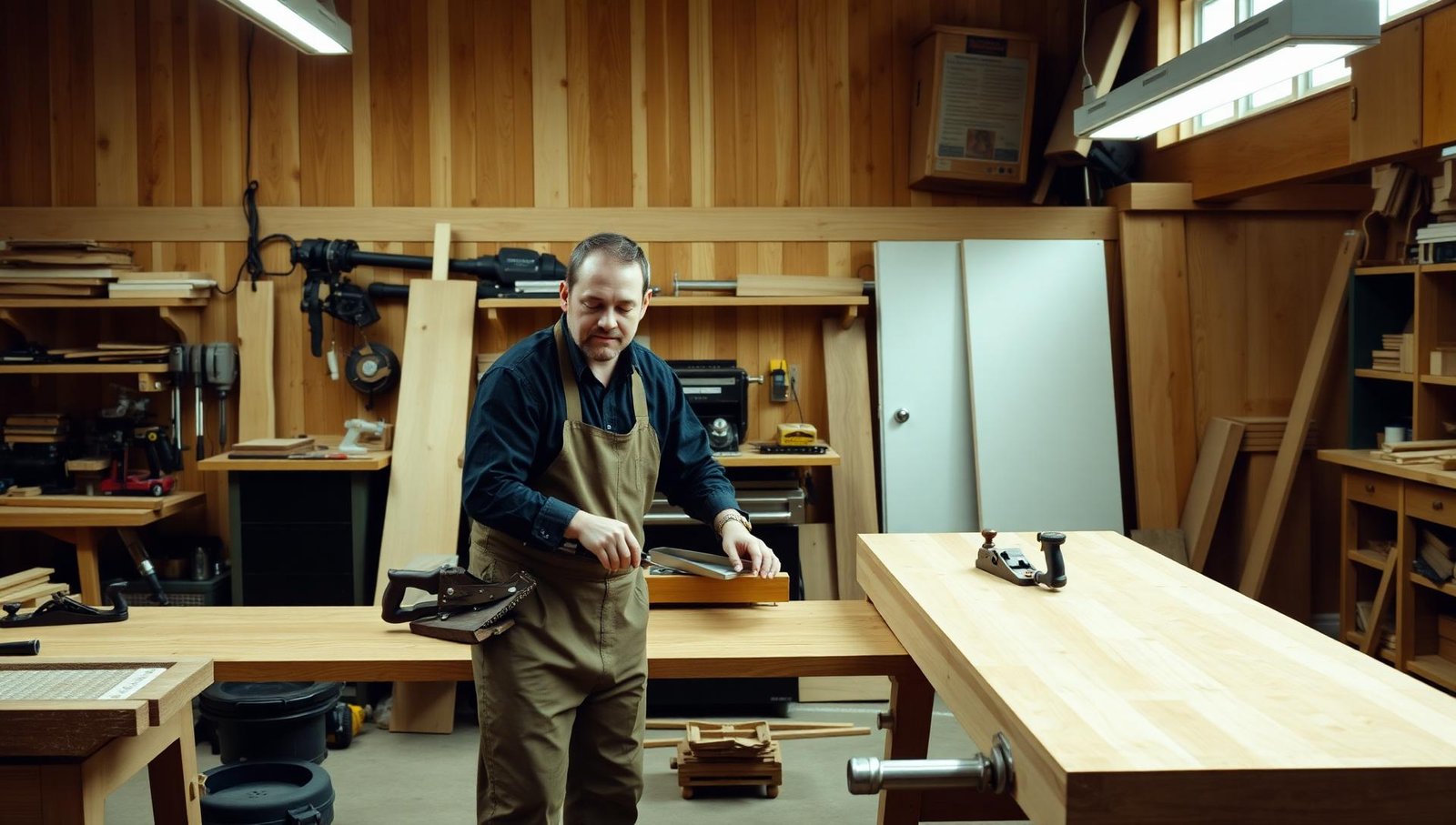 ورشة نجارة احترافية مع أدوات ومعدات حديثة