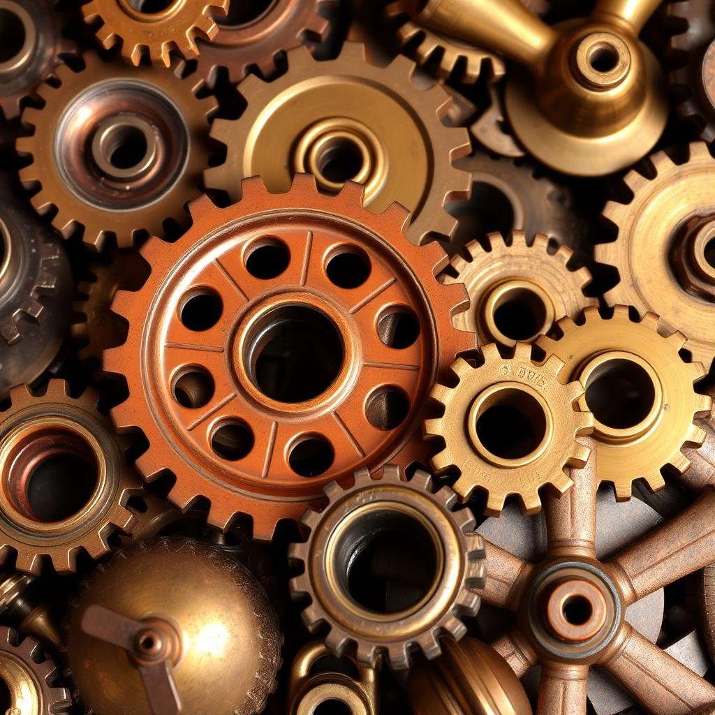 مجموعة من القطع البرونزية والسبائك المختلفة