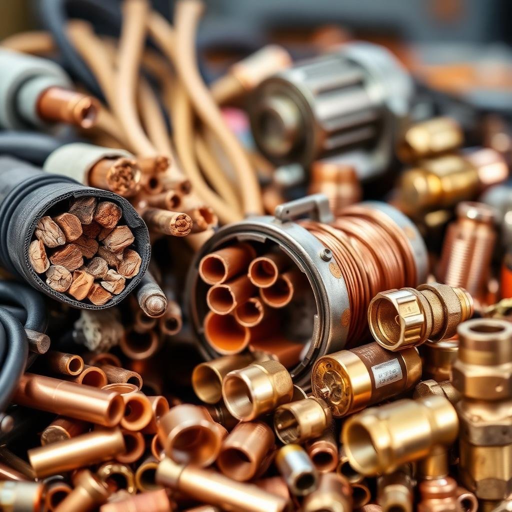 مصادر سكراب النحاس المختلفة - كابلات وأنابيب وقطع صناعية