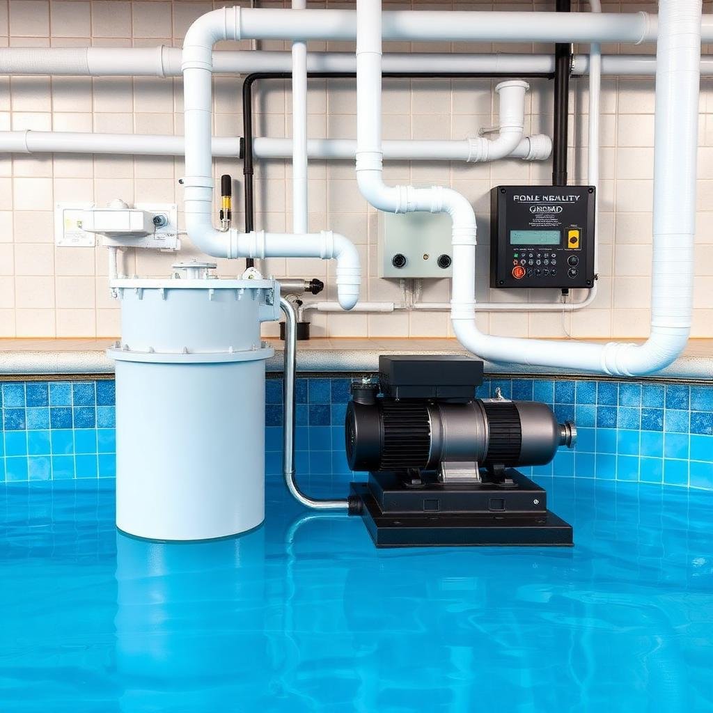 نظام فلترة ومضخة المسبح الاحترافي