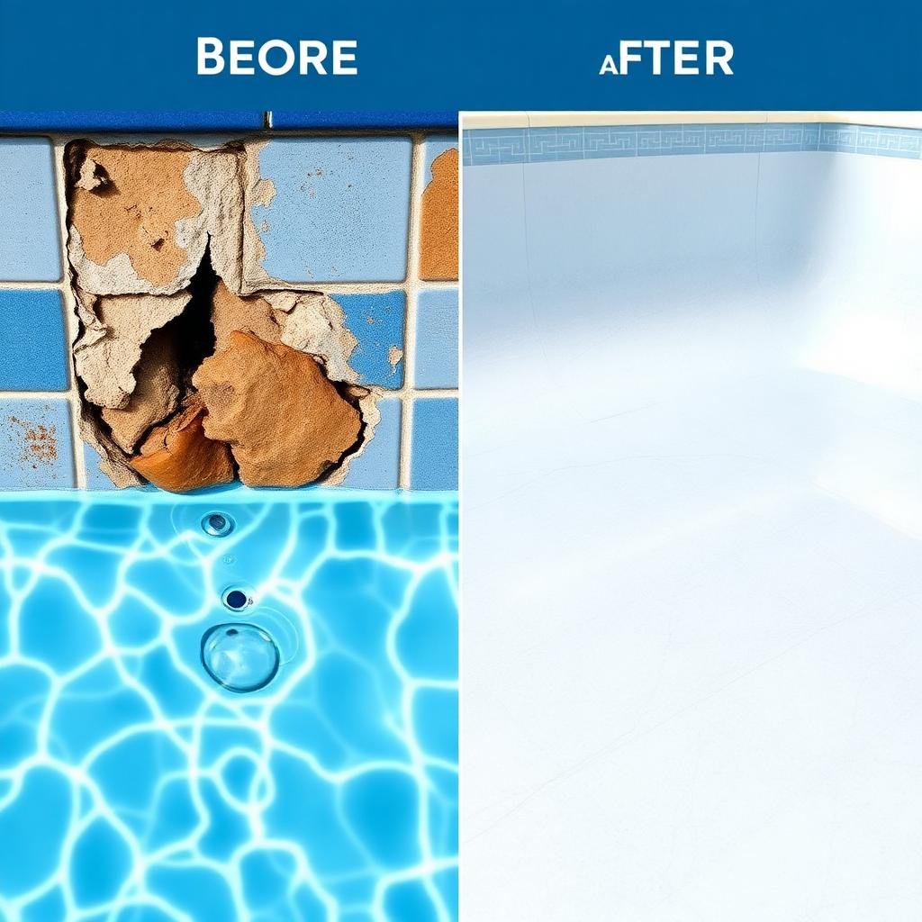 مقارنة قبل وبعد عزل المسبح الاحترافي