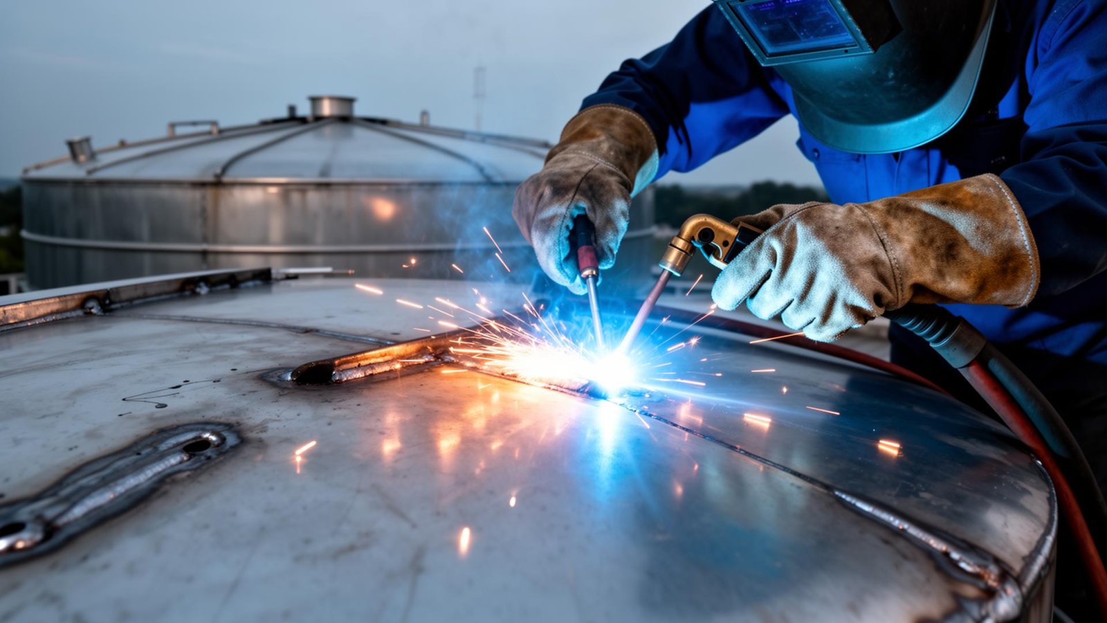 صورة خدمة لحام وإصلاح خزانات المياه