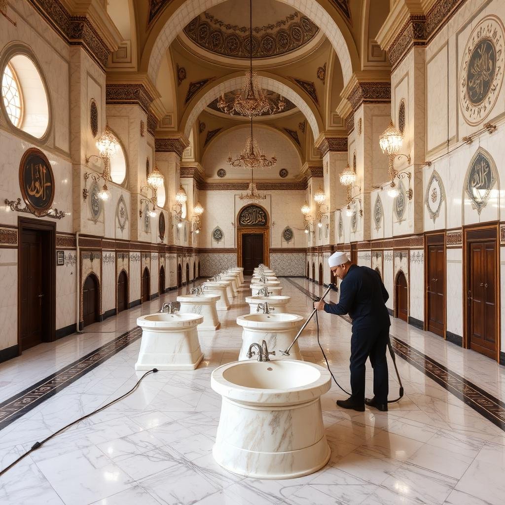 تنظيف أماكن الوضوء والمغاسل في المسجد - خبراء مكة