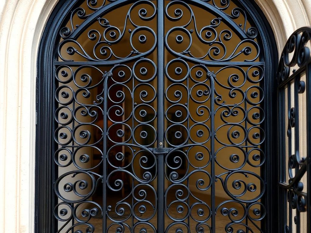 باب حديد مشغول تصميم فاخر من تنفيذ حداد بمكة المكرمة