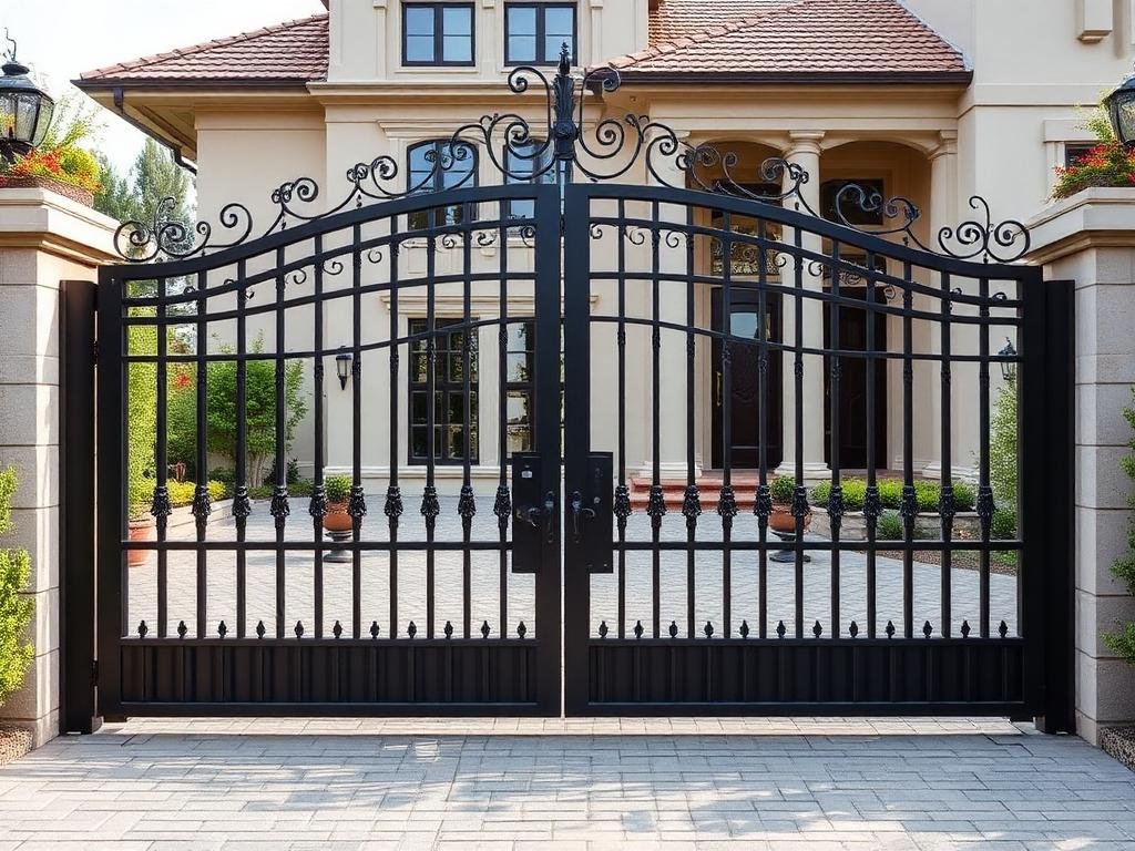 بوابة حديد كبيرة أوتوماتيكية لمدخل فيلا بمكة المكرمة