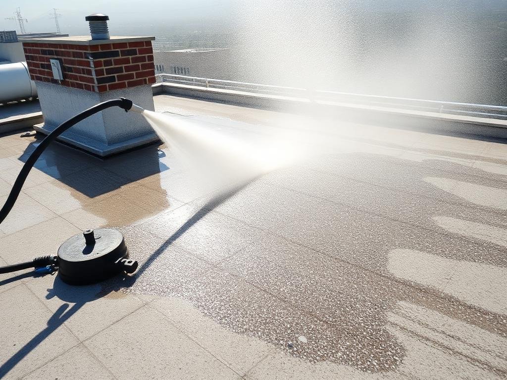 تنظيف وغسيل السطح بالضغط العالي قبل العزل