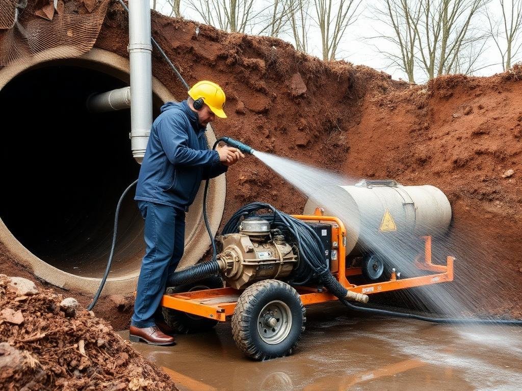 غسيل جدران البيارة بالضغط