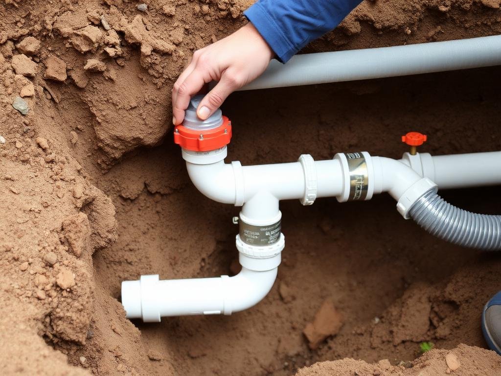 إصلاح مواسير الصرف المكسورة