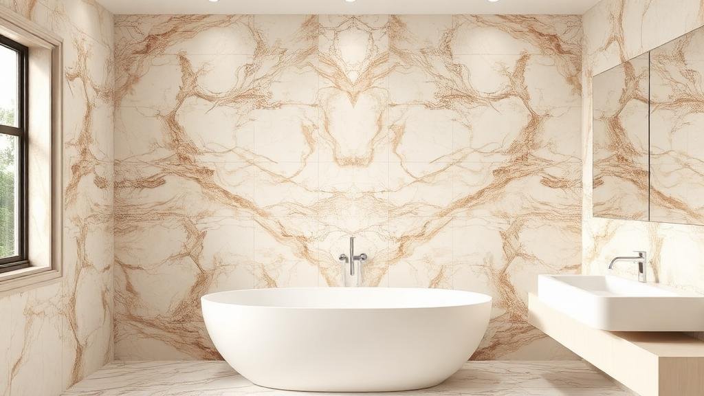 تركيب رخام طبيعي على جدران حمام في مكة المكرمة