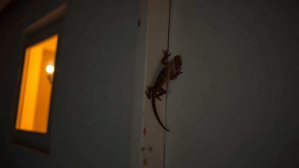 وزغ (أبو بريص) على جدار منزل بمكة المكرمة
