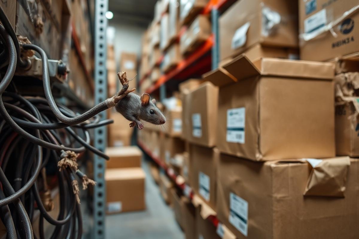 أضرار الفئران على الأسلاك والممتلكات