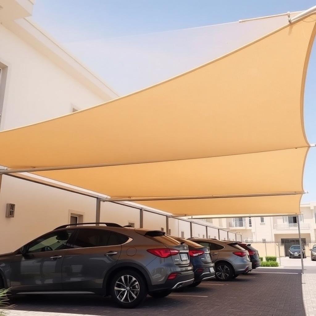 مظلات سيارات بقماش HDPE في مكة المكرمة - حماية فعالة من أشعة الشمس