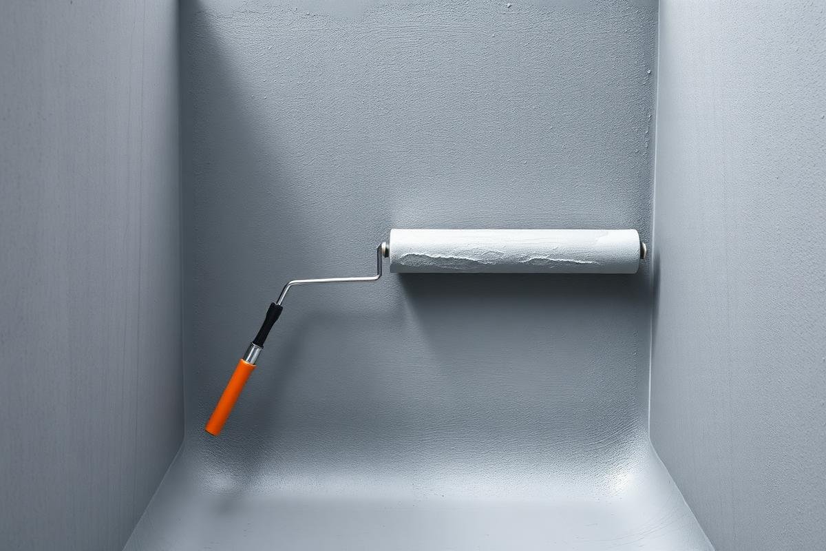 تطبيق العزل الأسمنتي المرن على جدران المسبح