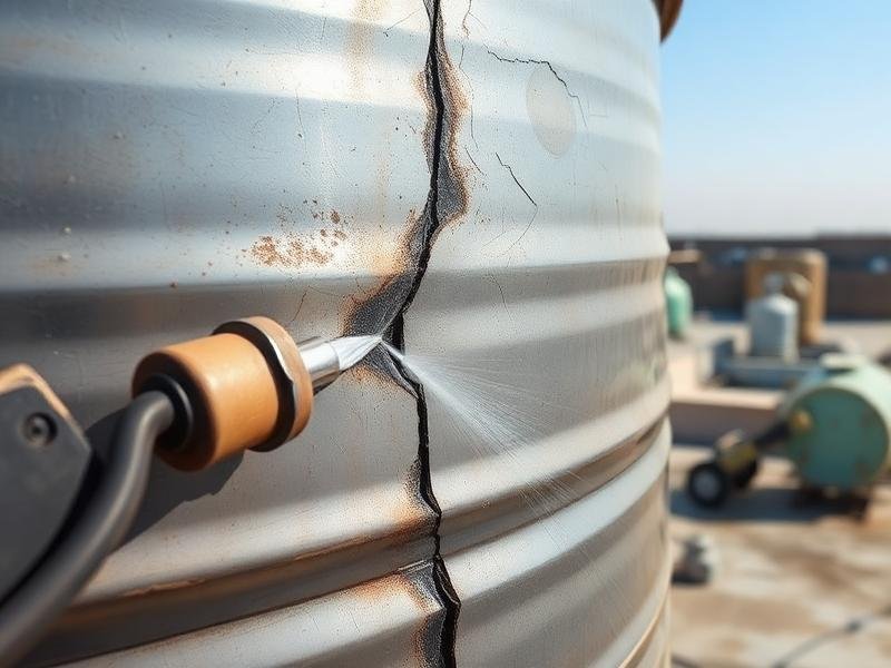 إصلاح شقوق خزان المياه المعدني بمكة المكرمة